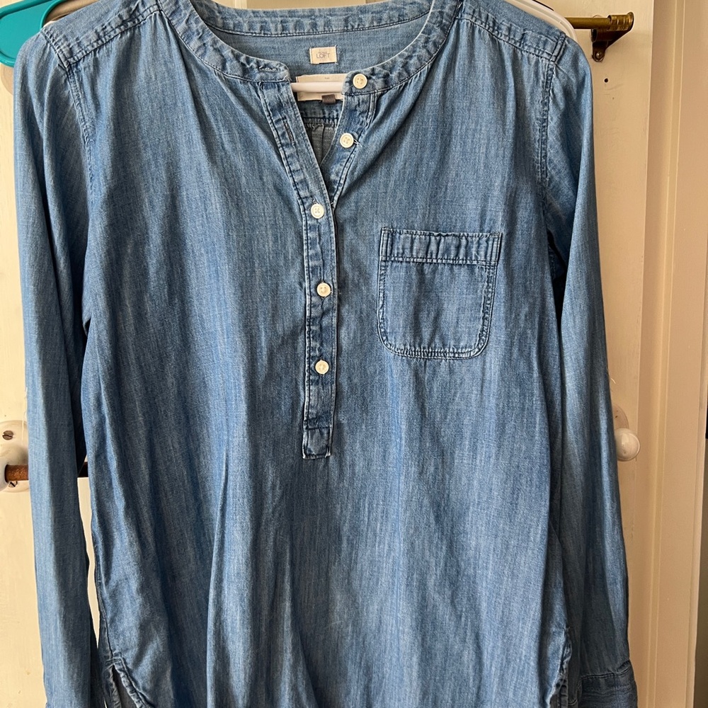 Blue Denim Button-Up Shirt